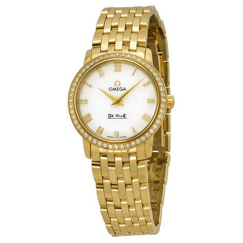 omega de ville womans watch 18 k yellow gold diamonds|omega de ville prestige yellow gold.